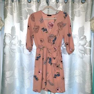Scobe Pink Floral Wrap Dress